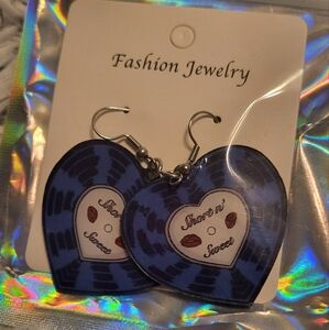 Blue Heart Earrings